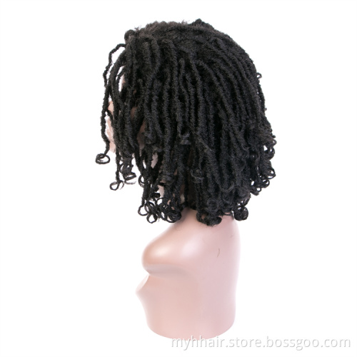 Synthetic Short crochet braid Afro Wig High Temperature Fiber cosplay Ombre color Dreadlock Hair Wig Black